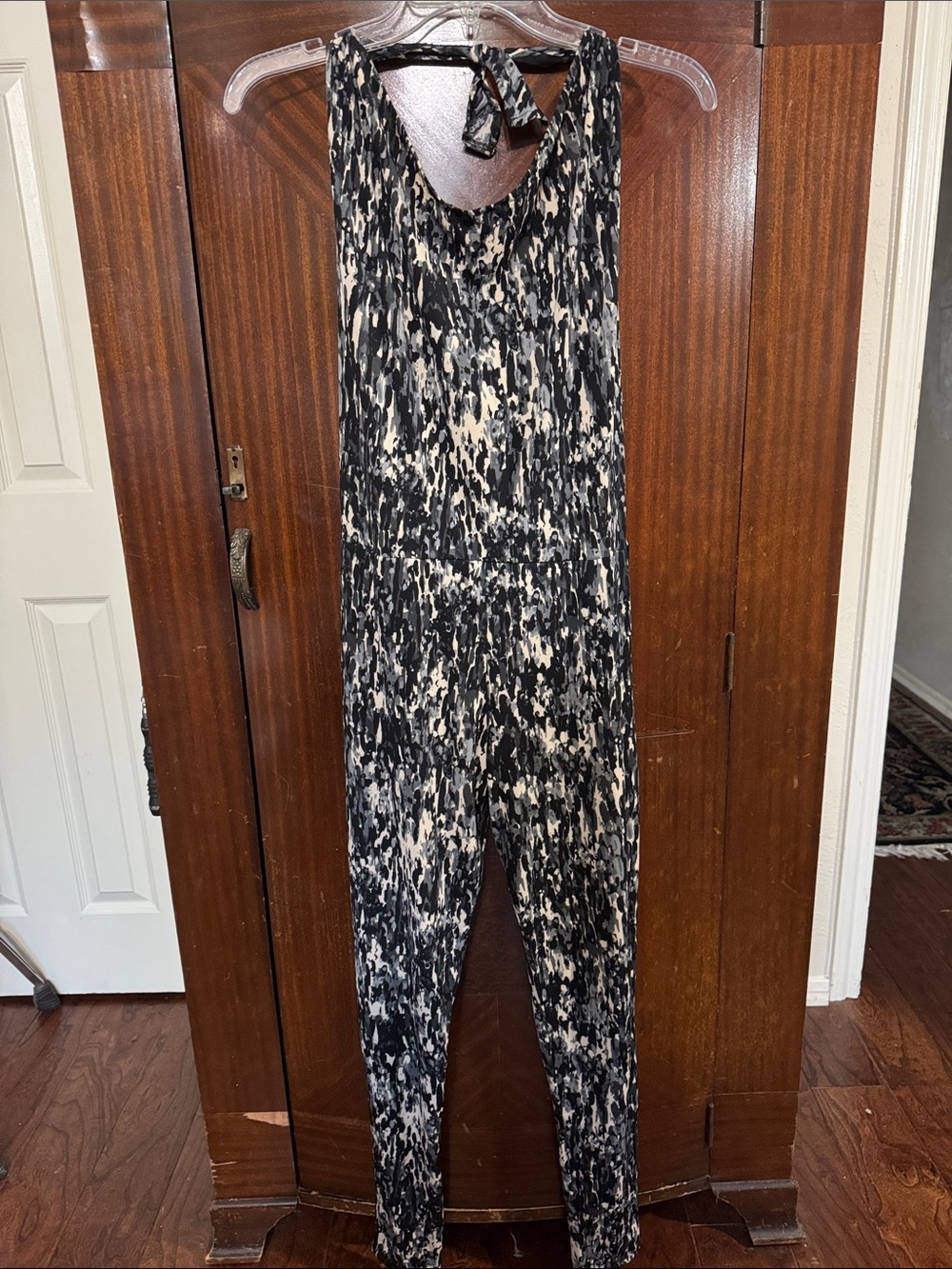 Twisted Black & Cream Printed Sleeveless Jumpsuit